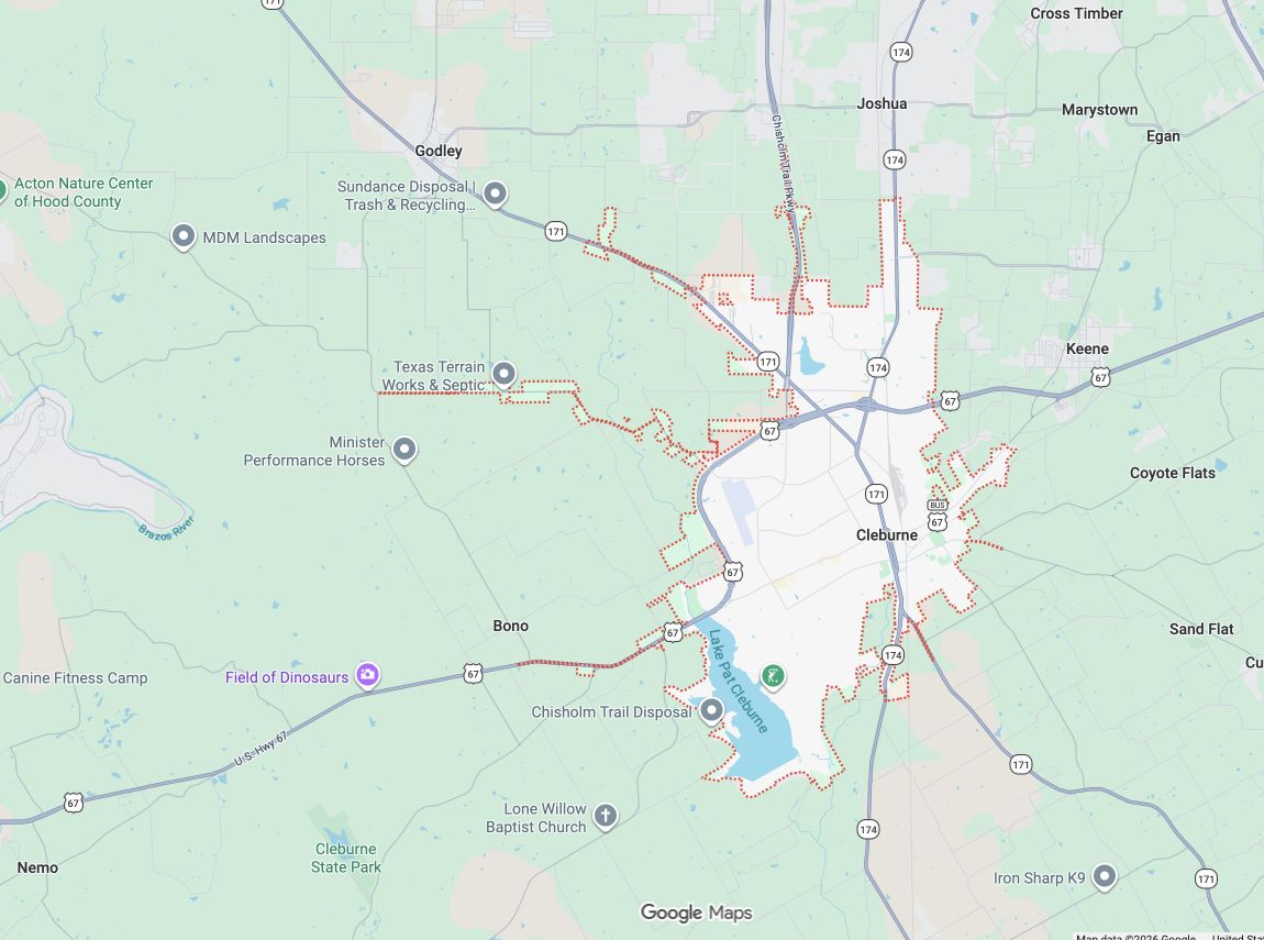 Precision Garage Door Service® of Cleburne map