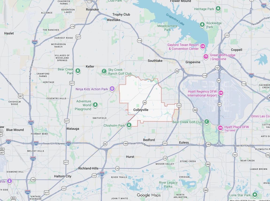 Precision Garage Door Service® of Colleyville map