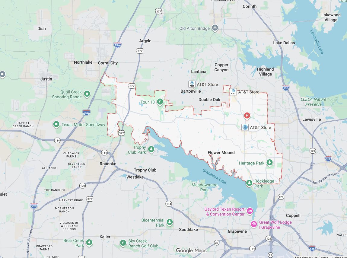 Precision Garage Door Service® of Flower Mound map