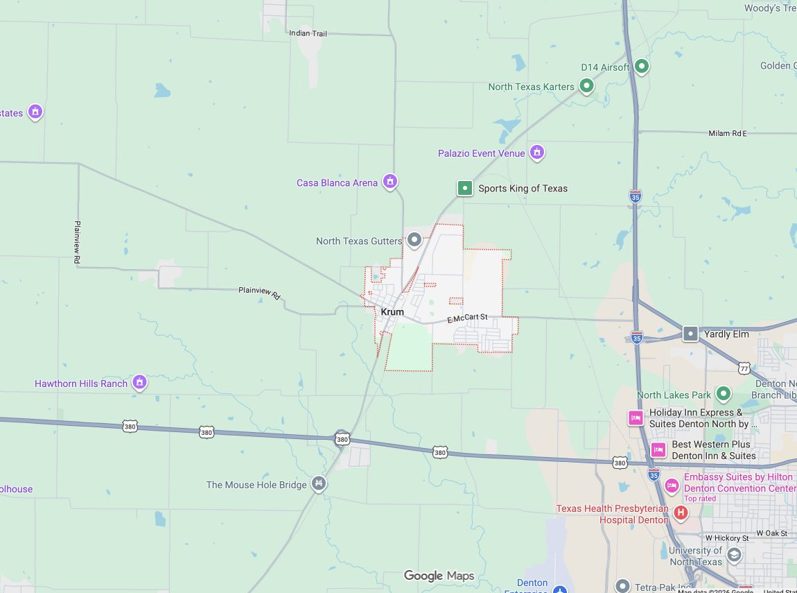 Precision Garage Door Service® of Krum map