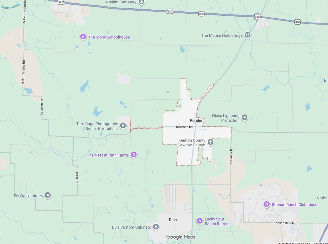 Precision Garage Door Service® of Ponder map