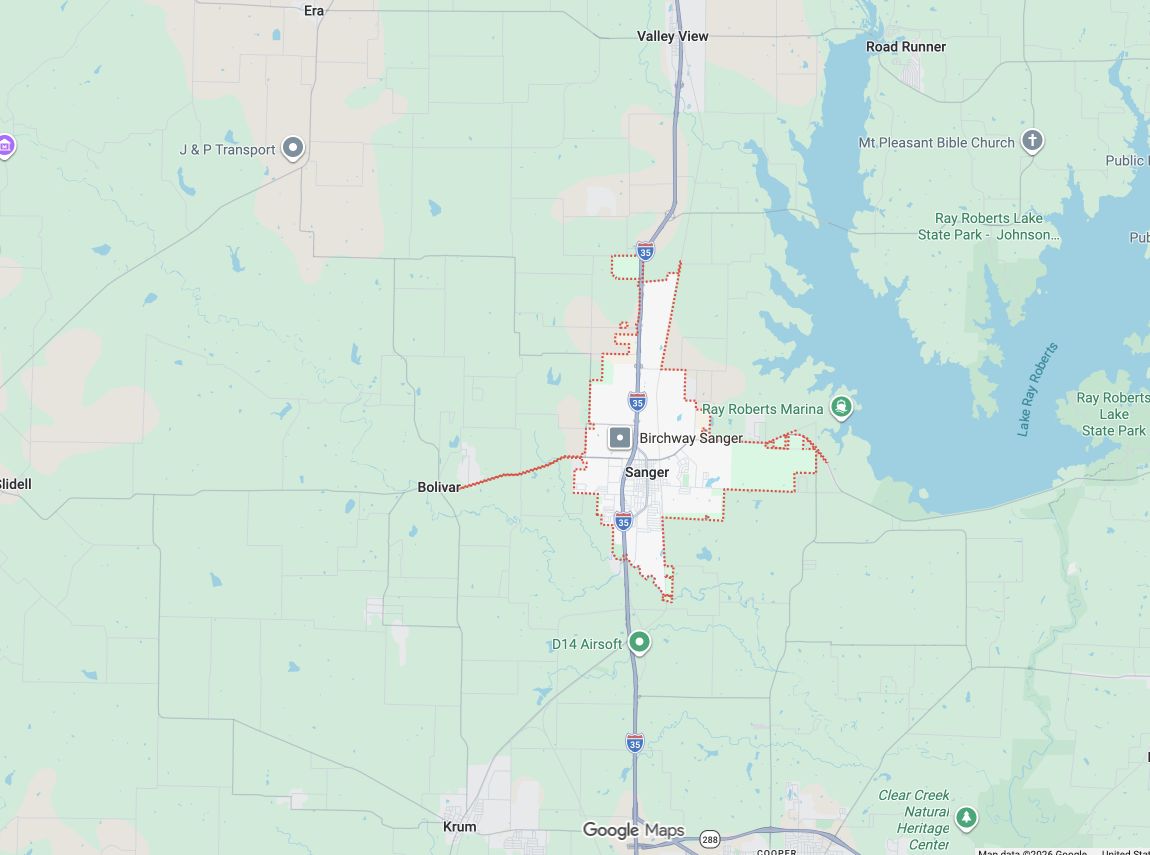 Precision Garage Door Service® of Sanger map
